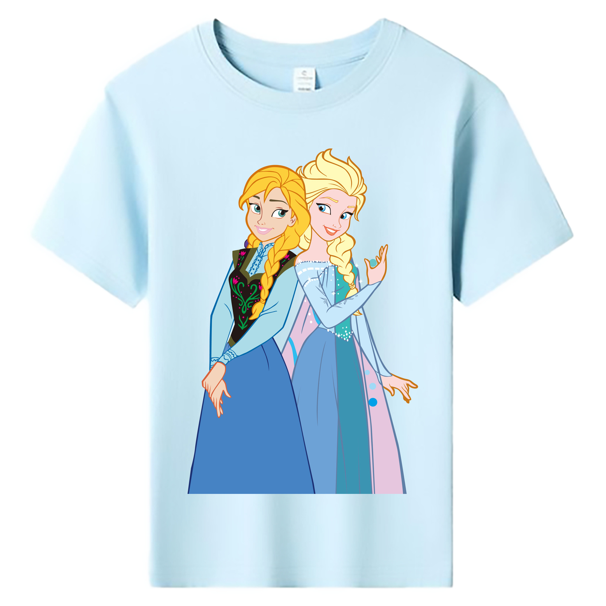 （画像用） アナと雪の女王 アンナ エルサ Frozen Anna Elsa 綿100％キッズTシャツ（フロントプリント）